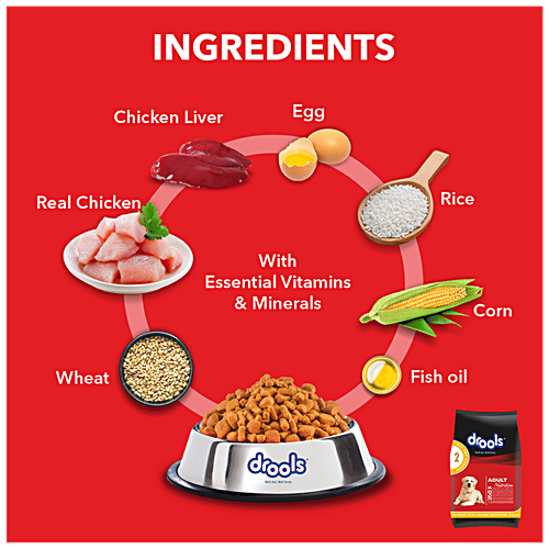 Drools Pet Food - For Puppy, Chicken & Egg, 15 kg 3 kg Extra Free 100% Nutrition, A Complete & Balanced Diet