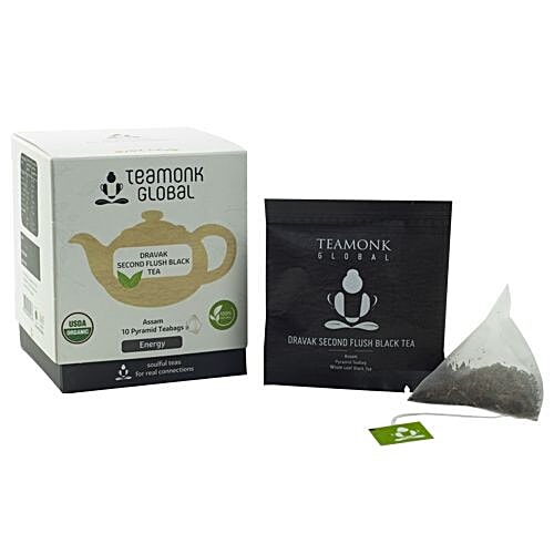 Teamonk Global Black Tea - Dravak Second Flush, 20 g (10 Bags x 2 g each) 