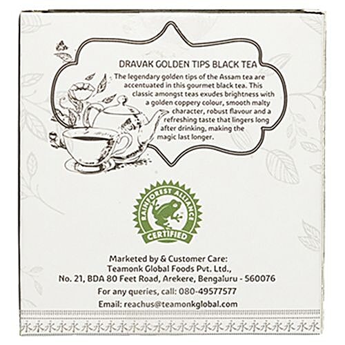 Teamonk Global Black Tea - Dravak Second Flush, 20 g (10 Bags x 2 g each) 