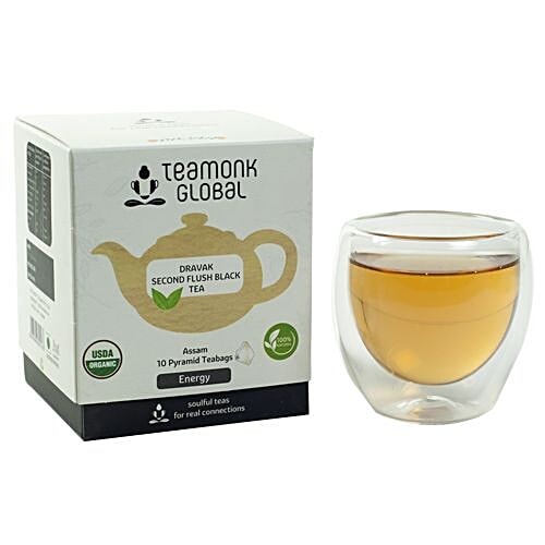 Teamonk Global Black Tea - Dravak Second Flush, 20 g (10 Bags x 2 g each) 