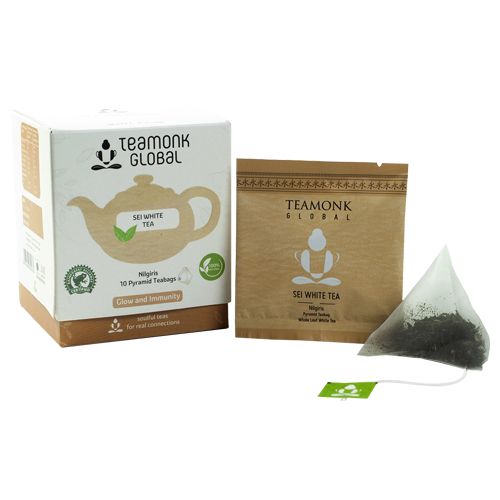 Teamonk Sei White Tea - Nilgiris, 10 Teabags  100% Natural