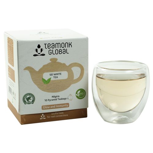 Teamonk Sei White Tea - Nilgiris, 10 Teabags  100% Natural