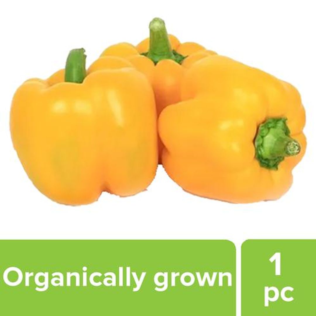Fresho Capsicum - Yellow, Organically Grown (Loose), 1 pc 