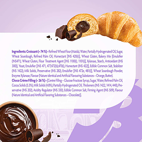 Bauli Moonfils Croissant - Choco Creme, Veg, 45 g  Centre Filled Croissant, Italian Recipe, Soft & Delicious
