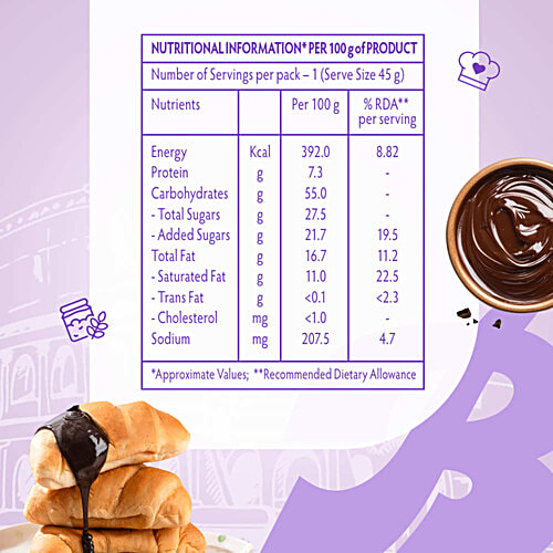 Bauli Moonfils Croissant - Choco Creme, Veg, 45 g  Centre Filled Croissant, Italian Recipe, Soft & Delicious