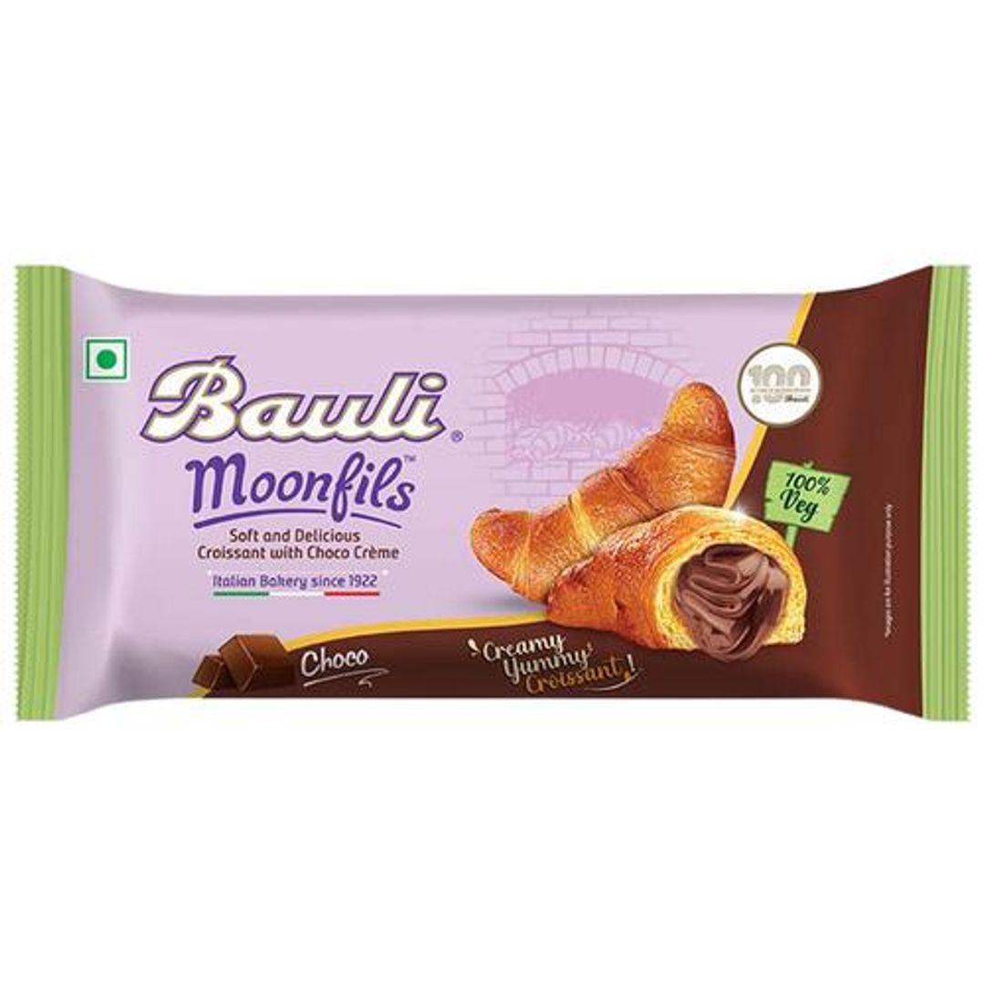 Bauli Moonfils - Choco Cream, Vegetarian, Centre Filled Puff Rolls, Italian Recipe, Soft & Delicious, 45 g 