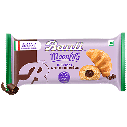 Bauli Moonfils Croissant - Choco Creme, Veg, 45 g  Centre Filled Croissant, Italian Recipe, Soft & Delicious