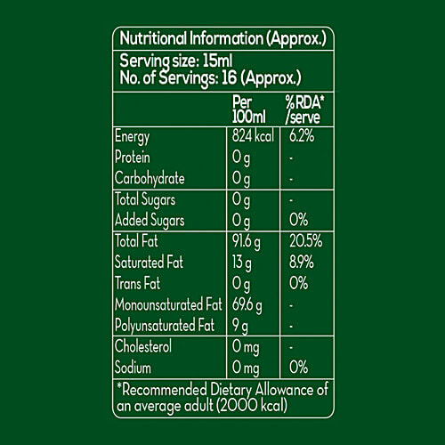 Del Monte Extra Virgin Olive Oil, 250 ml Bottle Free from Argemone oil