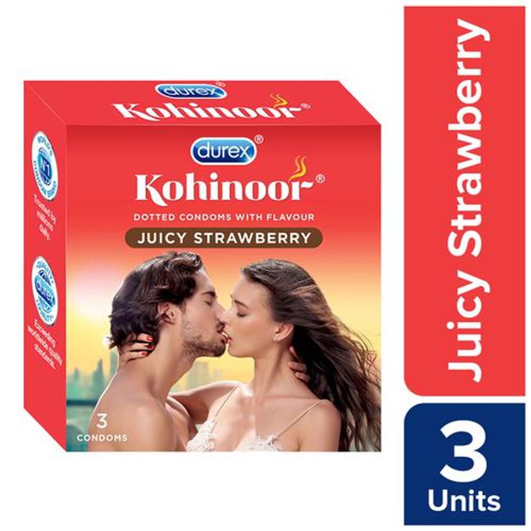 Durex Kohinoor Condoms - Juicy Strawberry, 3 pcs 