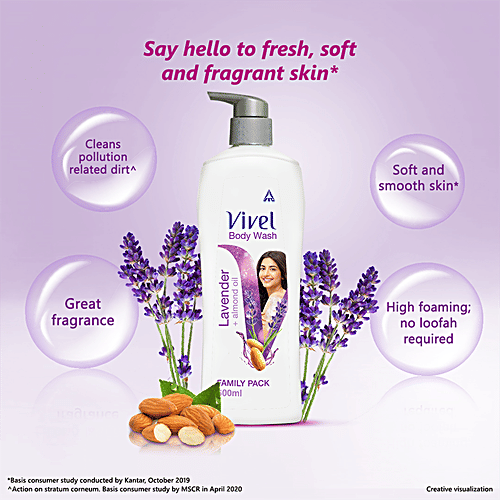 Buy Vivel Body Wash Lavender & Almond Oil, Fragrant & Moisturising