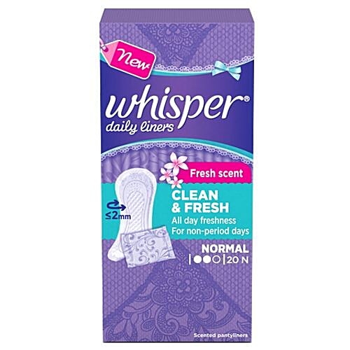 Whisper  Daily Liners - Clean & Fresh, 20s pack  