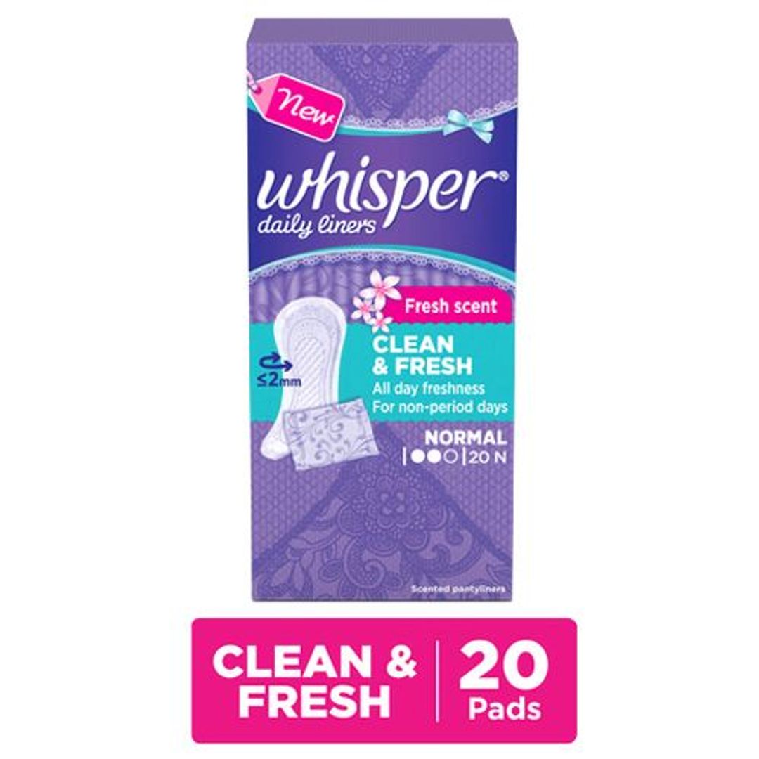 Whisper  Daily Liners - Clean & Fresh, 20s pack 