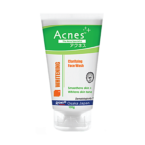 Acnes Clarifying Face Wash - Whitening, Removes 99.9% Pimple Causing Germs, 100 g Removes 99.9% Pimple Causing Germs