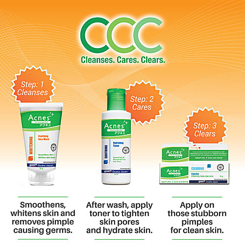 Acnes Treatment Kit - Clarifying Face Wash, Toner & Point Gel, 180 g  
