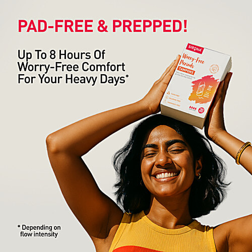 SIRONA Period Made Easy Tampons - 20 Piece | For Heavy Flow | Biodegradable Tampons | FDA Approved, 20 pcs  Prevent Staining & Odour