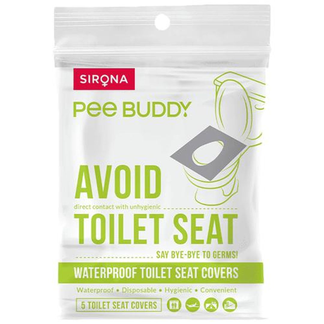 Peebuddy Waterproof Toilet Seat Cover -| No Direct Contact with Unhygienic Seats | Easy To Dispose | Nature Friendly | Must Have For Women and Men, 5 sheets 