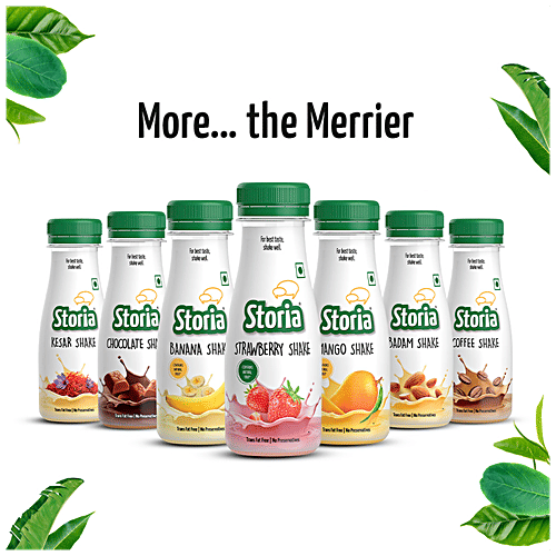 Storia Banana Shake, No Added Preservatives, Trans Fat Free, 180 ml PET Bottle