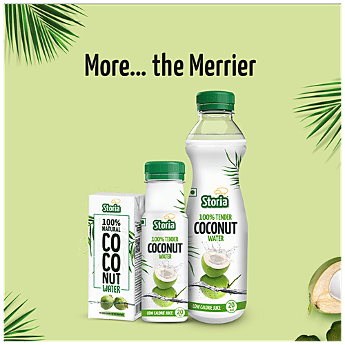 Storia Natural Tender Coconut Water - No Added Sugar, 200 ml Tetra Pak No Preservatives, No Added Flavour
