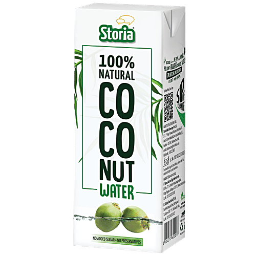 Storia Natural Tender Coconut Water - No Added Sugar, 200 ml Tetra Pak No Preservatives, No Added Flavour