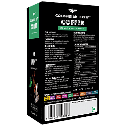 Buy Colombian Brew Coffee Coffee Instant Mint Smooth Strong Colombian