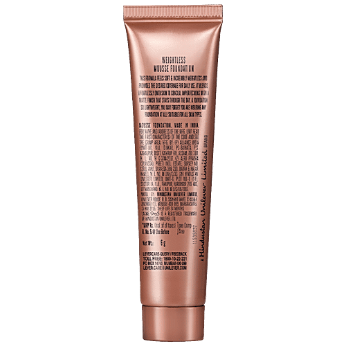Lakme 9To5 Fashionista Collection Powerplay Mousse Foundation, 25 g Rose Ivory Lightweight Foundation, Lasts Throughout the Day