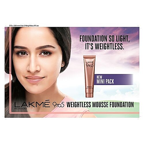 Lakme Foundation - Weightless Mousse, 9 To 5, 6 g Rose Ivory 