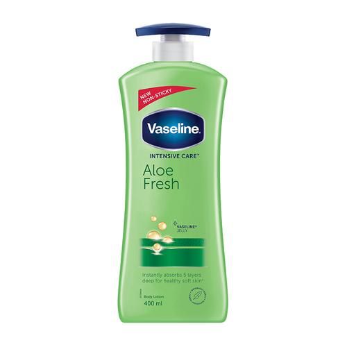 Vaseline Intensive Care Aloe Fresh Body Lotion - For Healthy Soft Skin, + Vaseline Jelly, Instantly Absorbs 5 Layers Deep, 400 ml  
