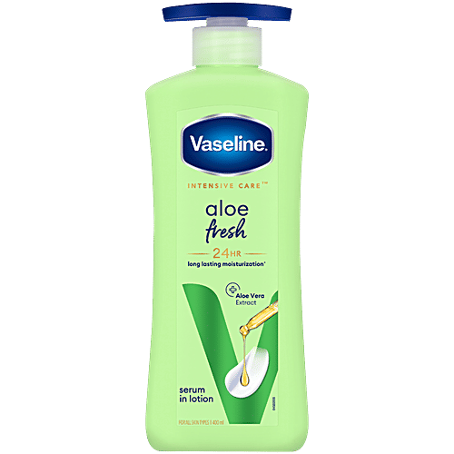 Vaseline Intensive Care Aloe Fresh Body Lotion, 400 ml Instantly Absorbs 5 Layers Deep, Hydrating Body Lotion