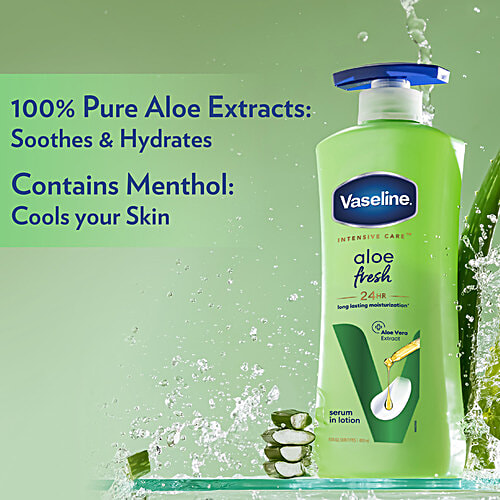 Vaseline Intensive Care Aloe Fresh Body Lotion, 400 ml Instantly Absorbs 5 Layers Deep, Hydrating Body Lotion