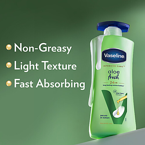 Vaseline Intensive Care Aloe Fresh Body Lotion, 400 ml Instantly Absorbs 5 Layers Deep, Hydrating Body Lotion