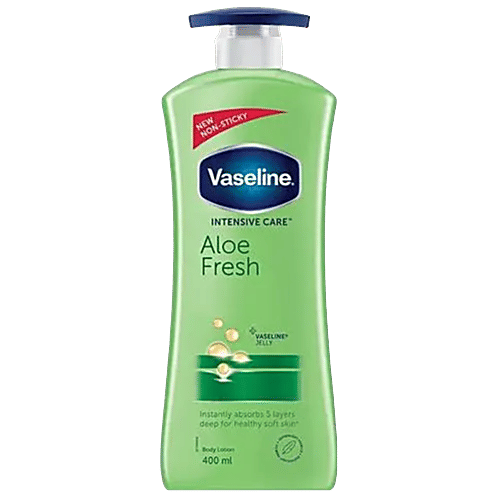 Vaseline Intensive Care Aloe Fresh Body Lotion, 400 ml Instantly Absorbs 5 Layers Deep, Hydrating Body Lotion