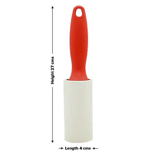 Liao Lint Roller - Plastic Handle, Red, Used For Cleaning & Removing Pet Hair From Cloth Surfaces, L130008, 1 pc