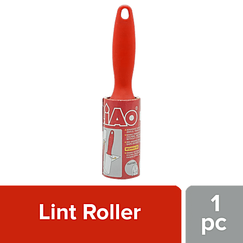 Liao Lint Roller - Plastic Handle, Red, Used For Cleaning & Removing Pet Hair From Cloth Surfaces, L130008, 1 pc