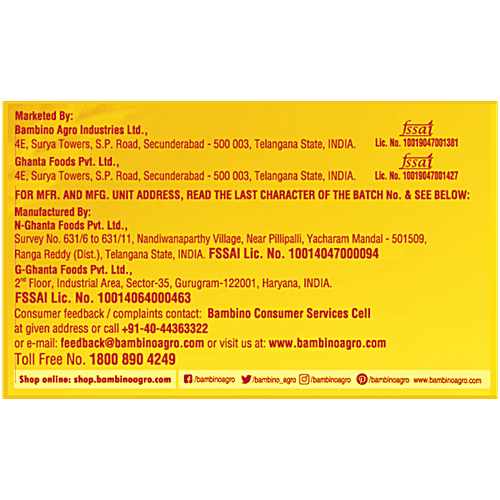 Bambino Instant Pastta - with Masala, 65 g Pouch Good Source of Protein