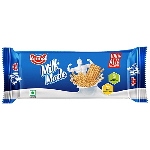 Anmol Milk Made Biscuits - Healthy & Delicious, Tea Time Snack, 85 g Zero Trans Fat, Zero Cholesterol
