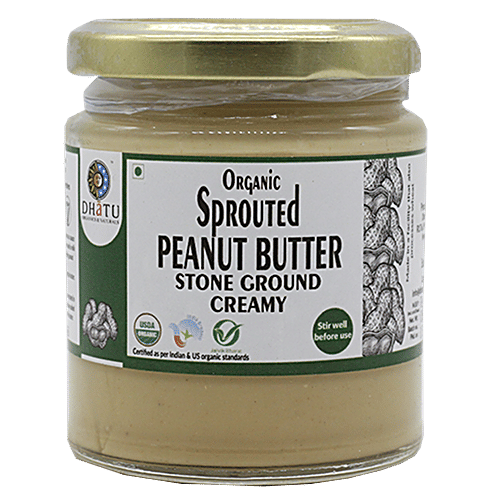 Dhatu Organics & Naturals Peanut Butter - Creamy, Sprouted, Stone Ground, 150 g  