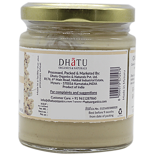 Dhatu Organics & Naturals Cashew Butter - Creamy, Stone Ground, 150 g  