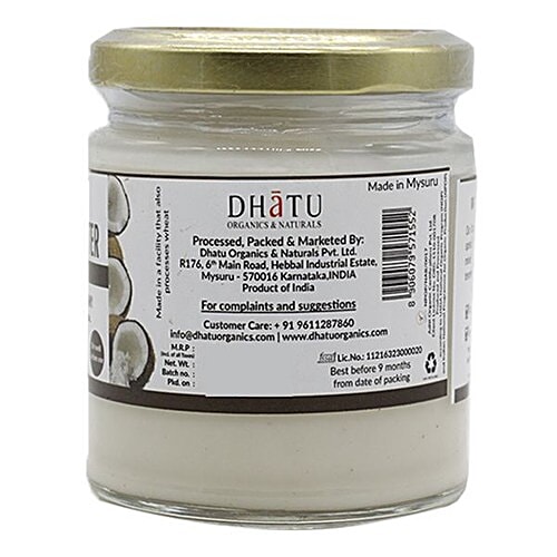 Dhatu Organics & Naturals Coconut Butter - Creamy, Stone Ground, 150 g  