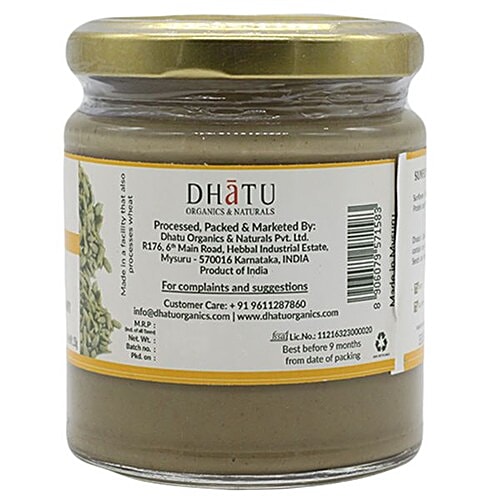 Dhatu Organics & Naturals Seed Butter - Sunflower, Creamy, Stone Ground, 150 g  