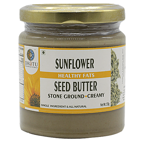 Dhatu Organics & Naturals Seed Butter - Sunflower, Creamy, Stone Ground, 150 g  