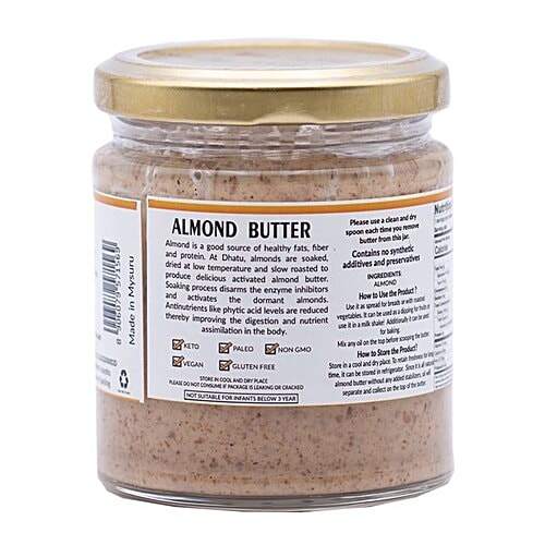 Dhatu Organics & Naturals Almond Butter - Creamy, Stone Ground, 150 g  