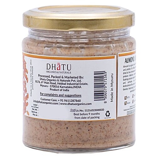 Dhatu Organics & Naturals Almond Butter - Creamy, Stone Ground, 150 g  