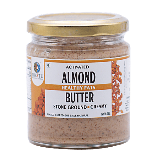 Dhatu Organics & Naturals Almond Butter - Creamy, Stone Ground, 150 g  