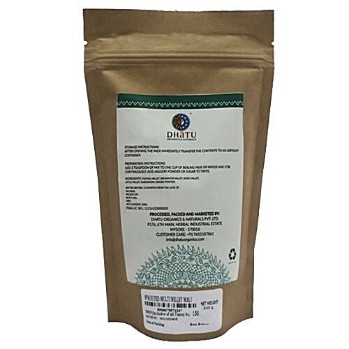 Dhatu Organics & Naturals Malt - Multi Millet, Sprouted, 200 g  