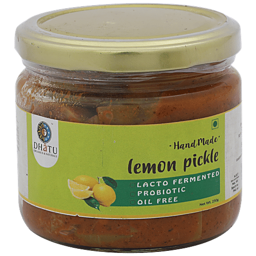 Dhatu Organics & Naturals Pickle - Lemon, Oil Free, 250 g  