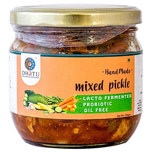 Dhatu Organics & Naturals Pickle - Mixed Veg, Oil Free, 250 g  
