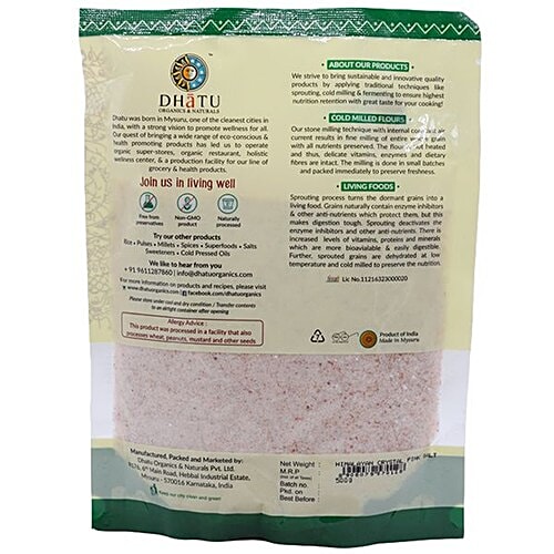 Dhatu Organics & Naturals Himalayan Crystal Pink Salt, 500 g Pouch Highest Grade
 Unrefined & Unprocessed