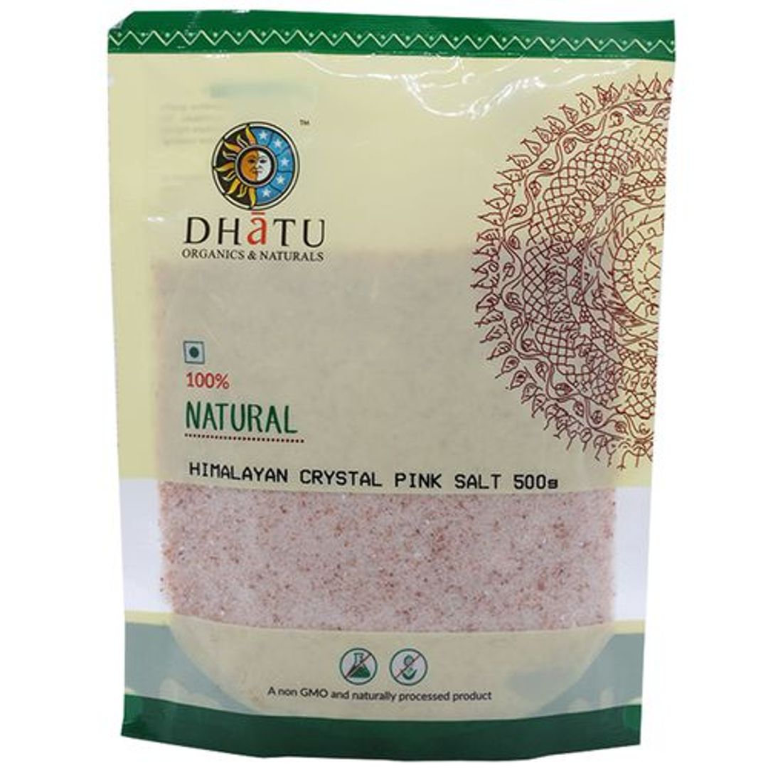 Dhatu Organics & Naturals Himalayan Crystal Pink Salt, 500 g Pouch