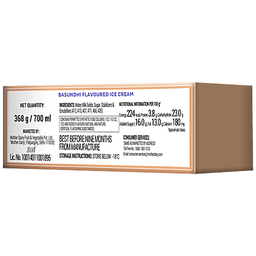 Mother Dairy Rabri Kulfi Ice Cream, 700 ml Buy 1 Get 1 Free of Rs 240