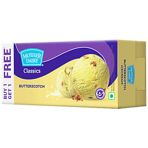 Mother Dairy Vanilla + Butterscotch Ice Cream, 700 ml Buy 1 Get 1 Free 
